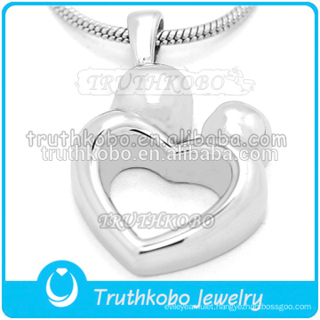 Silver mother and child pendant love symbol pendant urn memorial pendant